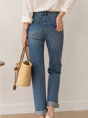 Pilcro and the Letterpress Mid-Blue Straight Leg Jeans